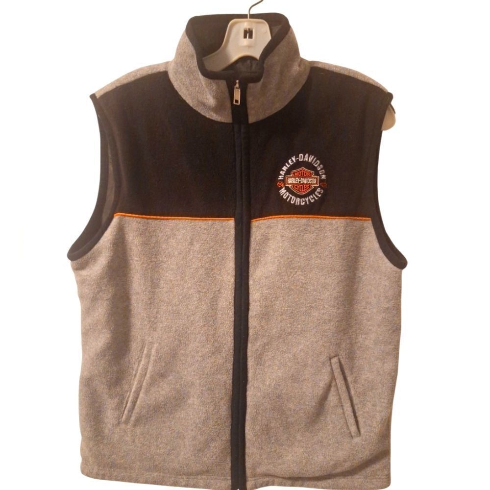 Harley Davidson motorcycles reversible fleece vest L 14/16